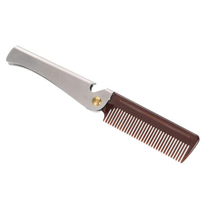 

Greensen Stainless Steel Round Comb Teeth Beard Comb Folding Pocket Moustache Shaping Comb