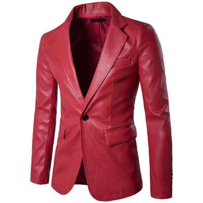 

2019 Mens Slim Fit Casual One Button Notched Lapel Blazer Jacket