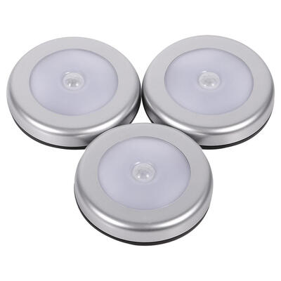

Greensen 3Pcs Wireless PIR Automatic Motion Sensor Night Light 6 LED Round Body Battery Powered Lamp Sensor Light Sensor Lamp