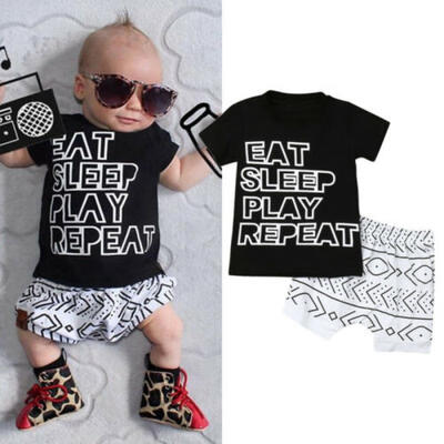 

Newborn Infant Kids Baby Boy T-shirt TopsShorts Pants Summer Outfits Clothes US