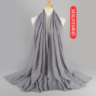 

Spring&summer new color cotton&linen scarf female literary Japanese&Korean creative shawl national wind fold scarf MSL033