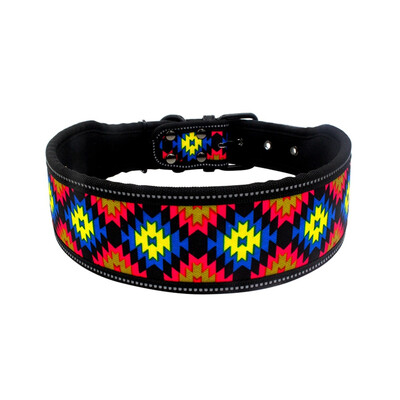 

Reflective Nylon Dog Collar Fashion Printed Adjustable Pet Collars For Medium Large Dogs Pitbull  M L