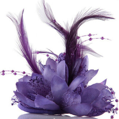 

New Hot Flower Feather Bead Corsage Hair Clips Fascinator Bridal Hairband Brooch Pin