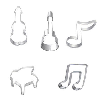 

5 Pcs Music Note Violin Guitar Cake Mold DIY Biscuit Cheese Cookie Cutter Mould