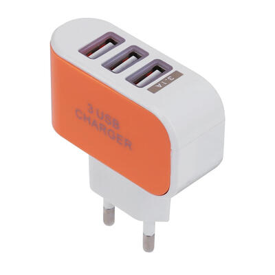 

3USB EU Plug LED Mobile Phone Chargers Multi-Head Travel Charger2A
