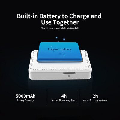 

NEWQ Hard Disk External Hard Drive USB30 2TB Portable Hard Drive 5000mAh Battery for Smartphone