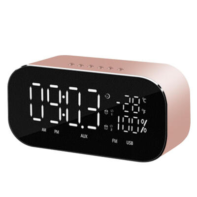 

Bluetooth Speaker Support Temperature LCD Display FM Radio TF Alarm Clock