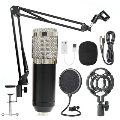 

BM800 Professional Suspension Microphone Kit Studio Live Stream Broadcasting Recording Condenser Microphone Set