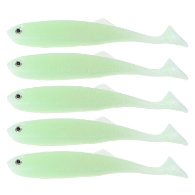 

5PCS 9cm 7g Fishing Soft Lure T Tail 3D Eyes Lifelike Soft Plastic Swimbait Fish Lure