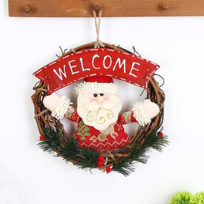 

Tailored Merry Christmas Party Poinsettia Pine Wreath Door Wall Garland Decoration