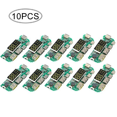 

18650 Lithium Battery Protection Board Power Supply Module Board Dual USB Charging Port for DIY Power Bank Portable Charger 10Pcs