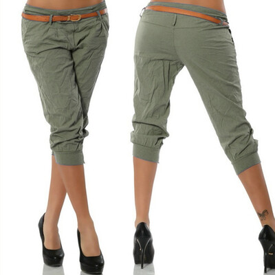 

Starmoon Women Summer Elastic Waist Boho Check Pants Baggy Wide Leg Plus Size Yoga Capris
