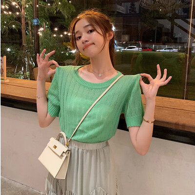 

ladies striped sweater for spring summer korean sweater woman summer short sleeve striped pullover women