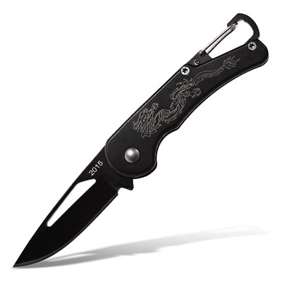 

CTSmart 2015 Portable Hanging Buckle No Lock Folding Knife - BLACK