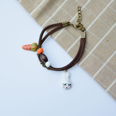 

2019 new fashion Ceramic knitted chain panda Bracelet gift for women girls female