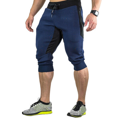 

Tailored Mens Casual Summer Joggers Solid Pocket Drawstring Zipper 34 Pants Trouser