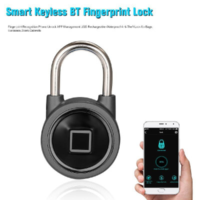 

Smart Keyless BT Fingerprint Lock Fingerprint Recognition Phone Unlock APP Management USB Rechargeable Waterproof Anti-Theft Lock