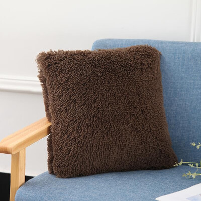 

Fluffy Plush Pillow Cover Square Decorative Throw Pillow Cover Soft Cushion Cover Pillowcases Without Core for Livingroom Couch So