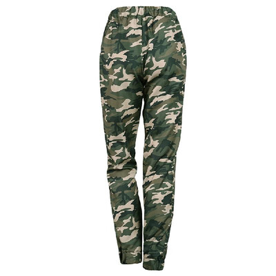 

Fashion Women Long Pants Camouflage Print Elastic Waist Casual Camo Trousers Green