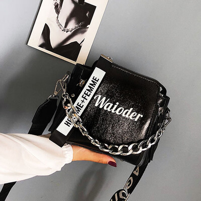 

Laser Women Letter Shoulder Bag INS Popular Female Handbag Holiday PU Messenger Bags For Lady Design Exquisite Crossbody Bucket