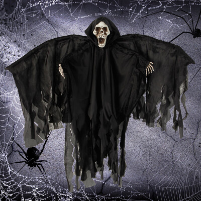 

Halloween haunted house props secret room simulation man skeleton model horror ghost festival big hanging ghost