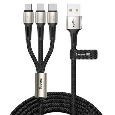 

Baseus 3 in 1 USB Cable for iP Type-C Micro USB Mobile Phone Charger Cord