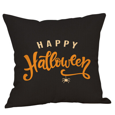 

Toponeto Happy Halloween Pillow Cases Linen Sofa Cushion Cover Home Decor