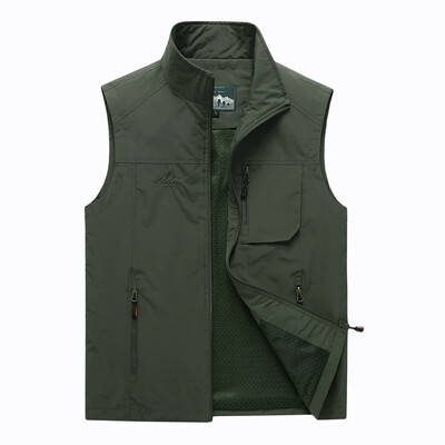 

Men Vest Jacket Outdoor Fishing Photography Solid Color Pocket Casual Waistcoat