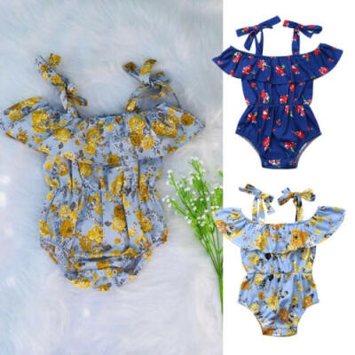 

Summer Newborn Baby Girl Flower Romper Bodysuit Jumpsuit Sunsuit Outfits Clothes