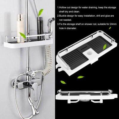 

〖Follure〗Largre Bathroom Pole Shelf Shower Storage Caddy Rack Organiser Tray Holder