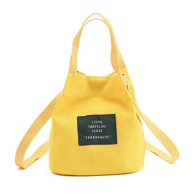 

Letter Print Shoulder Messenger Bucket Handbags Women Canvas Crossbody Bags