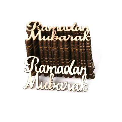 

15pcs Wooden Eid Mubarak Ramadan Party Supplies Ornament DIY Plaque Pendant Festival Home Decoration