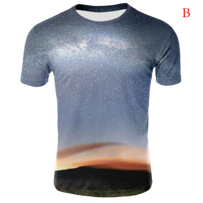 

Fashion Galaxy Space 3D Print T-shirt Men Short Sleeve Tee Tops Blouse Hot