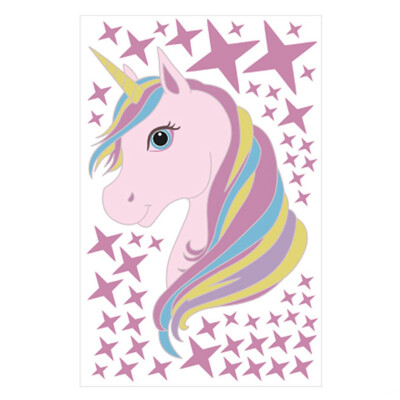 

Rainbow Unicorn Star Heart Wall Sticker Girls Bedroom Wall Decal Art Nursery Home Decor