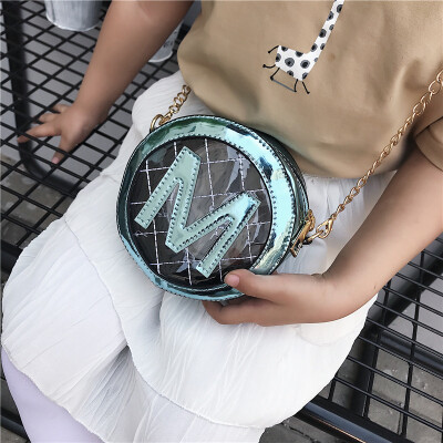 

2019 Summer Mini Cute Girl Shoulder Bag Simple Contrast Color Jelly Clear Chain Messenger Bag Transparent Small Round Bag Bolso