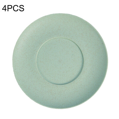 

4Pcs Wheat Straw Plate Plastic Snack Dessert Food Dish Kitchen Trash Tray Holder