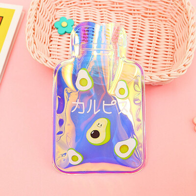 

Mini Cute Portable Laser Hot Water Bottle Cartoon Simple Winter Warm Water Bag Note Water Hand Warmers