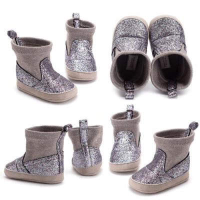 

Baby Girl Glitter Snow Boots Winter Booties Infant Toddler Newborn Shoes 0-18M