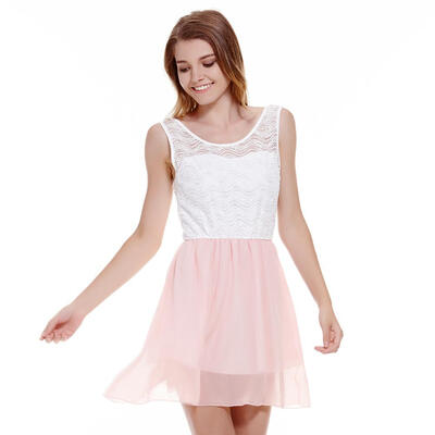 

Sexy Women Chiffon Waisted Summer Backless Bow Sleeveless Casual Sun Dress