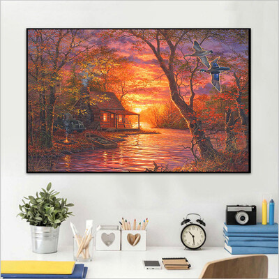 

Toponeto Embroidery Paintings Rhinestone Pasted DIY Diamond Painting Cross Stitch 5D