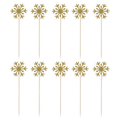 

10pcs Cake Toppers Handmade Snowflake Cupcake Toppers Wedding Party Decor