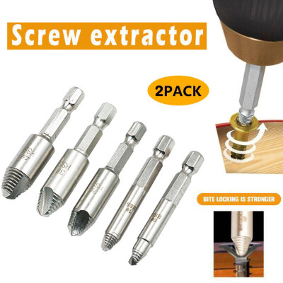 

〖Follure〗Single Sides Damaged Screw Extractor Alloy Steel Out Remover Bolt Stud 2 Set