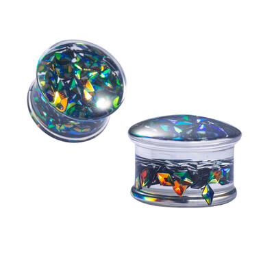 

1 Pair Pretty Acrylic Granular Design Ear Plug Body Piercing Jewelry Ear Stretcher 8-16Mm