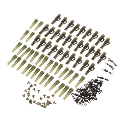 

120pcs30Set Fishing Set Safety Lead Clips Tail Rubber Tubes with Pins Quick Change Swivels Carp Fishing Terminal Tackle Tool Acce