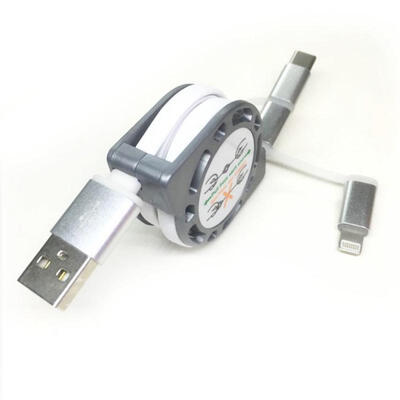 

Retractable Charging Cable Lightning Micro USB Type C 3-in-1 2A Data Cable For IPhone Samsung Galaxy LG HTC Nokia 33ft