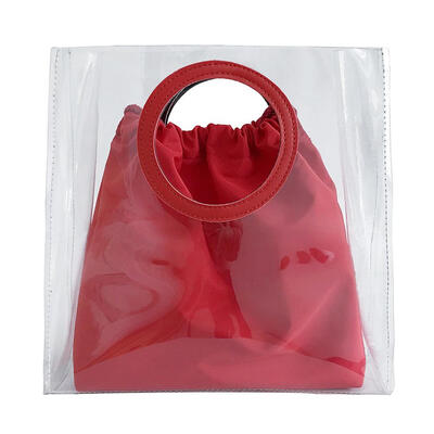 

Transparent PVC Women Totes Nylon Drawstring Composite Bag Female Handbags