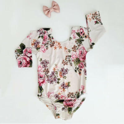 

Kids Baby Girl Toddler Dance Floral Romper Bodysuit Jumpsuit Clothes Outfits Top