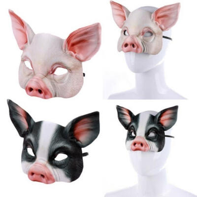 

NEW Pig Head Mask Half Face Terror Masks Halloween Party Accessory Props