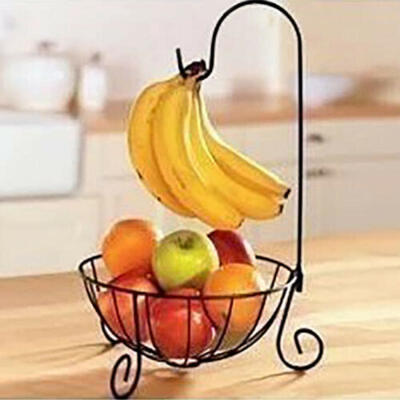 

Useful Fruit Vegetable Wire Basket Metal Bowl Kitchen Storage Desktop Display CA