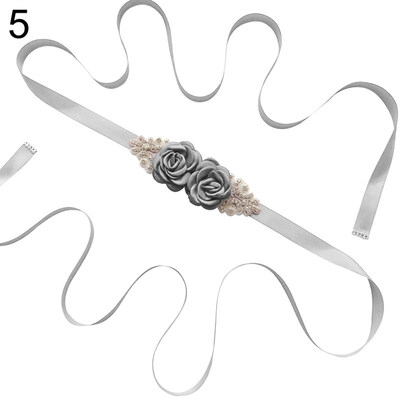 

Fashion Rhinestones Rose Flower Women Bride Dress Belt Girdle Waist Band Decor